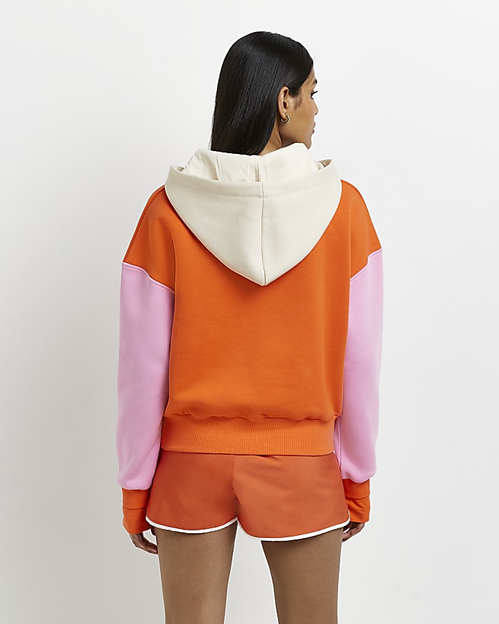 Red RI Active colour block hoodie