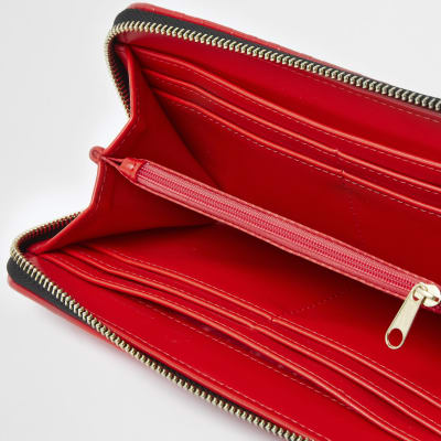 Red RI embossed monogram purse