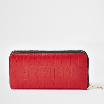 Red RI embossed monogram purse