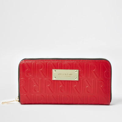 Red RI embossed monogram purse