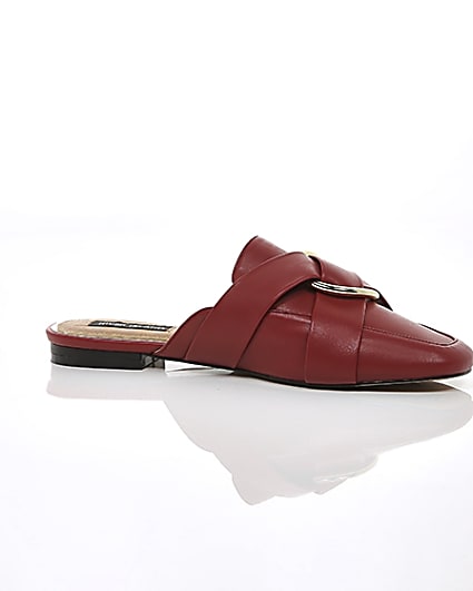 360 degree animation of product Red ring wide fit backless loafer frame-8