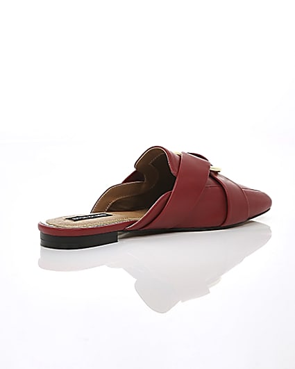360 degree animation of product Red ring wide fit backless loafer frame-12