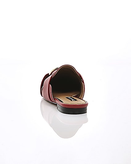 360 degree animation of product Red ring wide fit backless loafer frame-16