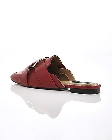 360 degree animation of product Red ring wide fit backless loafer frame-19