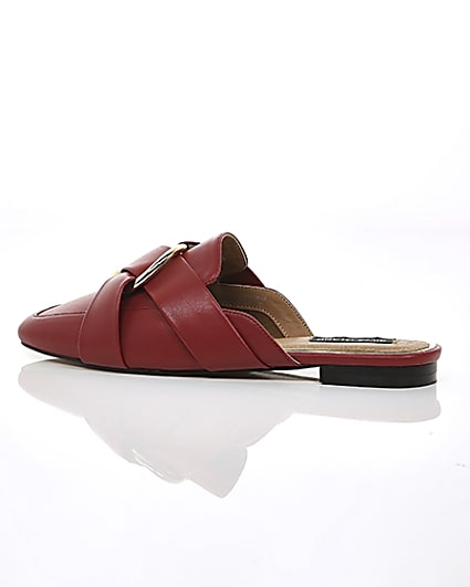 360 degree animation of product Red ring wide fit backless loafer frame-20
