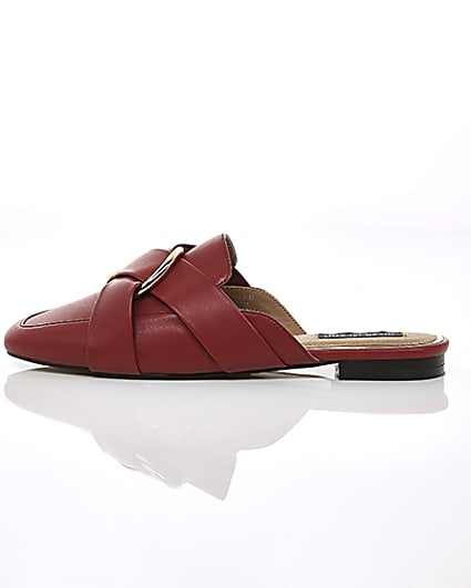 360 degree animation of product Red ring wide fit backless loafer frame-21