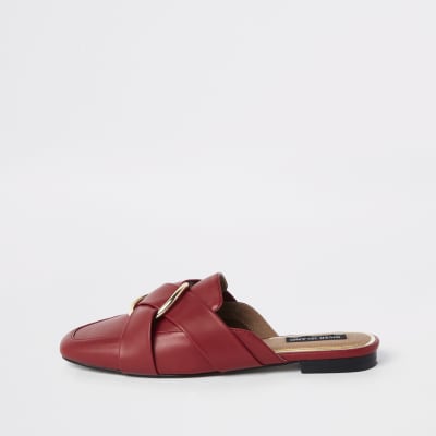wide fit backless loafers