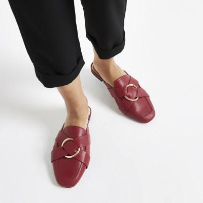 wide fit backless loafers