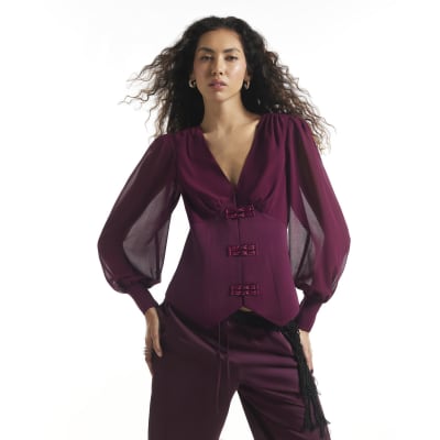 Satin Corset Detail Blouse