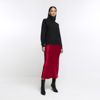 Maxi pencil shop skirts red