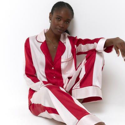 Red and deals white striped pajamas