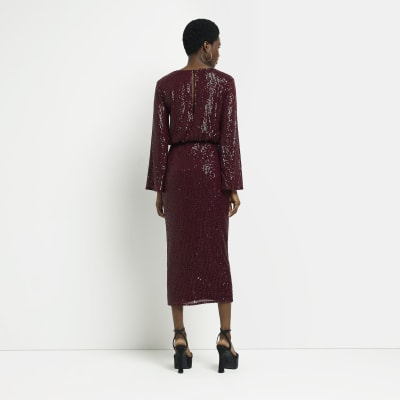 red sequin long sleeve