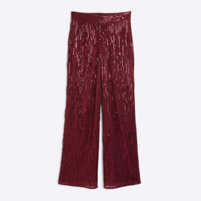 zara sequin fringe trousers