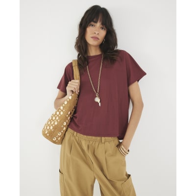 Red Short Sleeve Batwing T-shirt