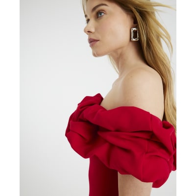 white christmas dresses RED V NECK TIERED RUFFLE MAXI DRESS – Sofi Stella Women's & Children's  Boutique main image 0