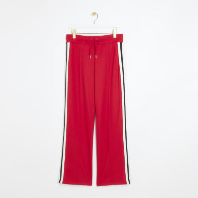 Red Wide Leg Suit Trousers