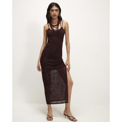 Sleeveless Devore Maxi Dress