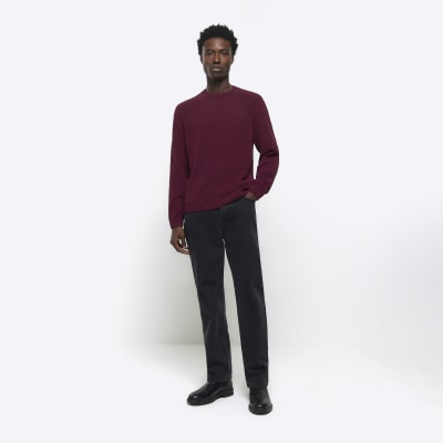 Mens slim fit crew hotsell neck sweater