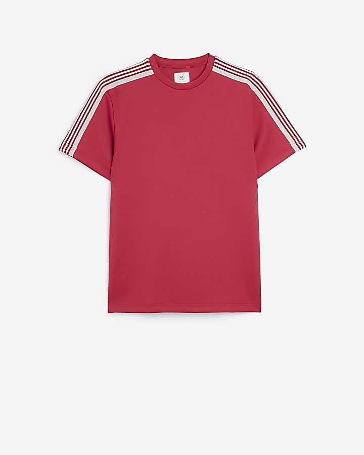 Red slim fit taped t-shirt