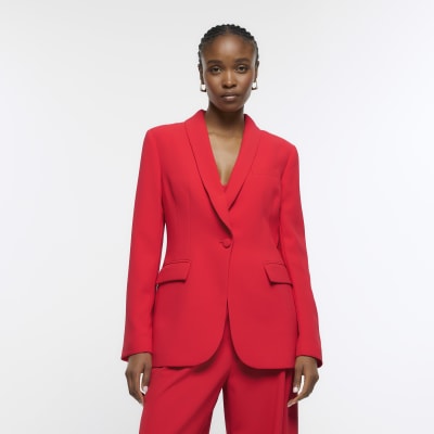 Red hot sale womans blazer