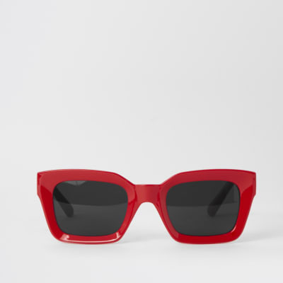 Red square frame sunglasses