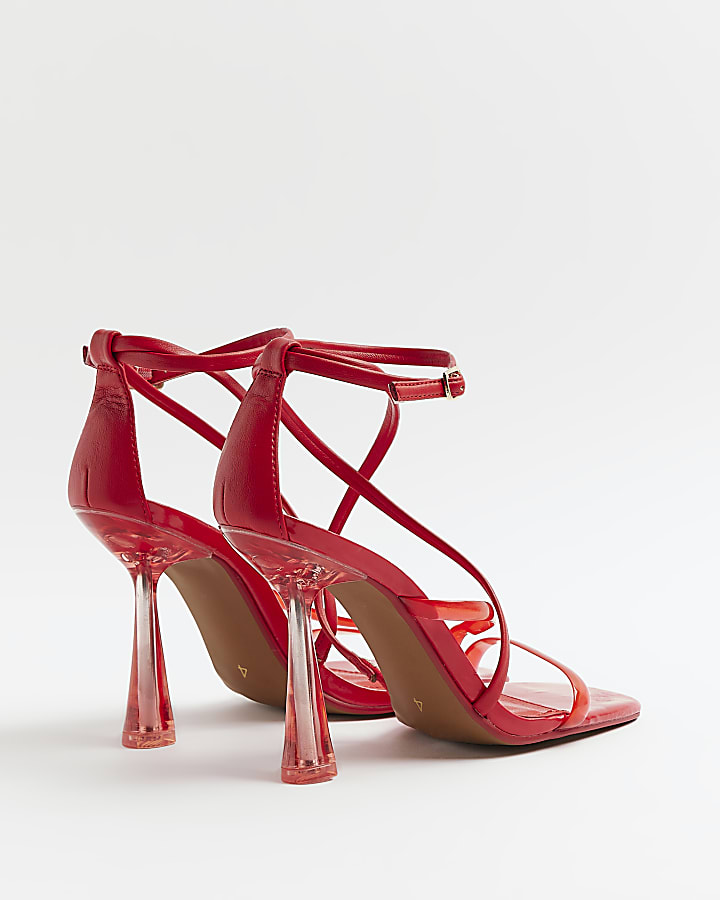 Red Strappy Heeled Sandal