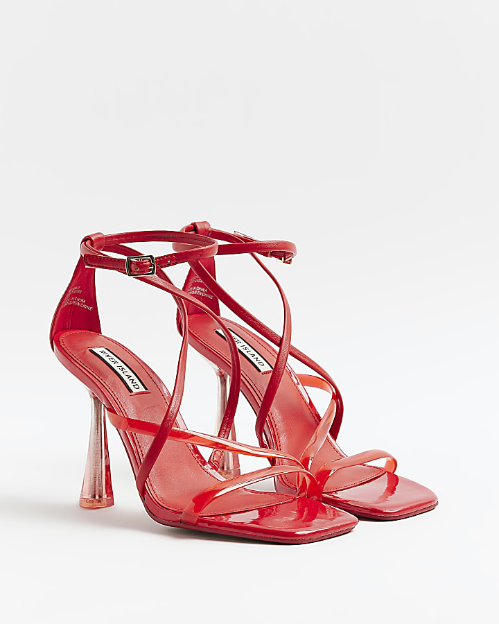 Red Strappy Heeled Sandal