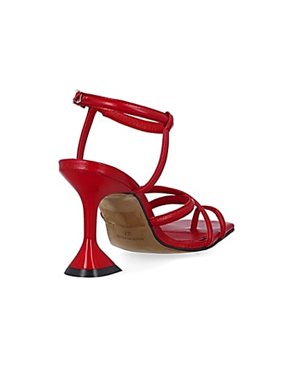360 degree animation of product Red strappy heeled sandals frame-12