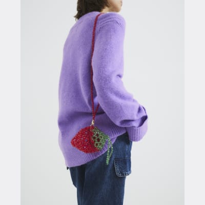 Red Strawberry Bead Bag