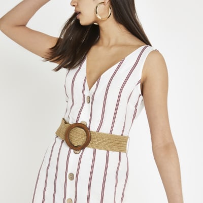 river island red stripe dress