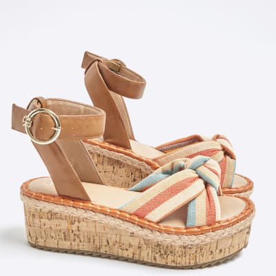 Red stripe sandals store