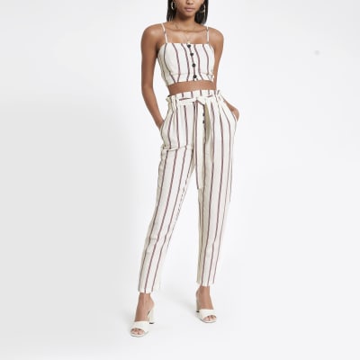 pinstripe tie waist trousers