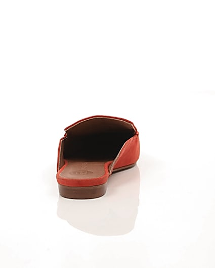 360 degree animation of product Red suede studded backless loafers frame-15