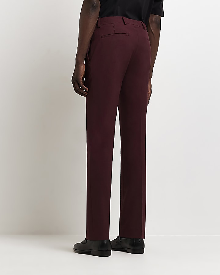 Red Super Skinny fit Suit Trousers