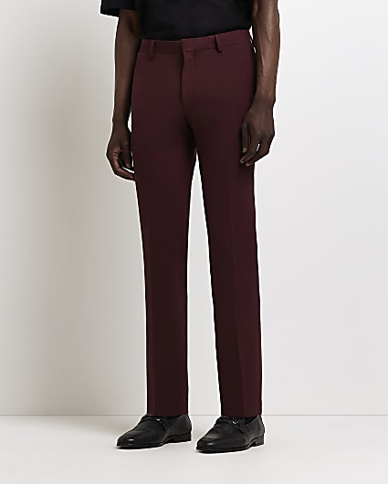 Red Super Skinny fit Suit Trousers