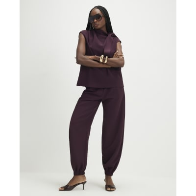 Red Tailored Cuff Joggers