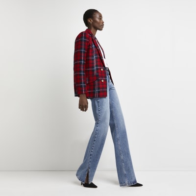river island tartan blazer