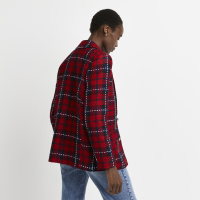 blazer in tartan