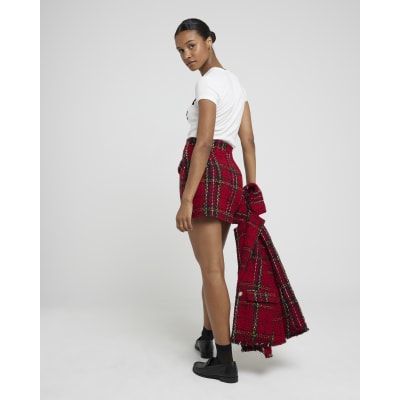River island tartan mini skirt sales