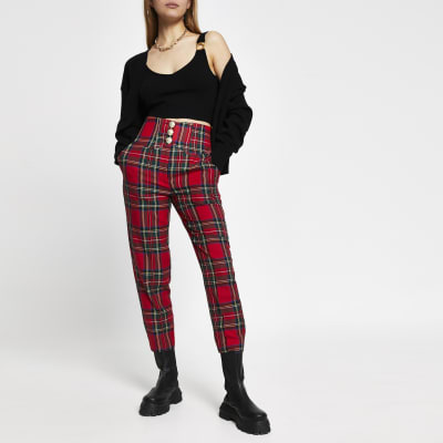 red baby trousers