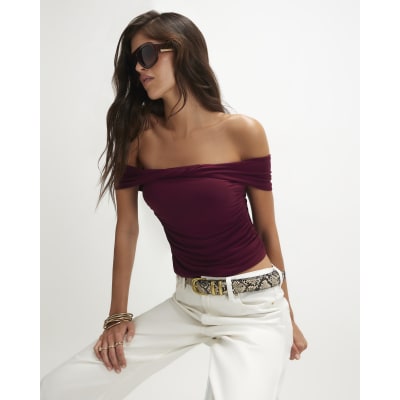 Twist Front Bardot Top