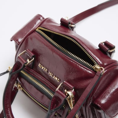 Red utility small shoulder bag River Island