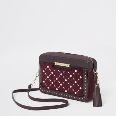 red velvet crossbody bag