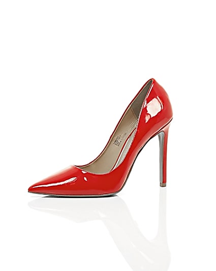 360 degree animation of product Red wide fit patent court shoes frame-23
