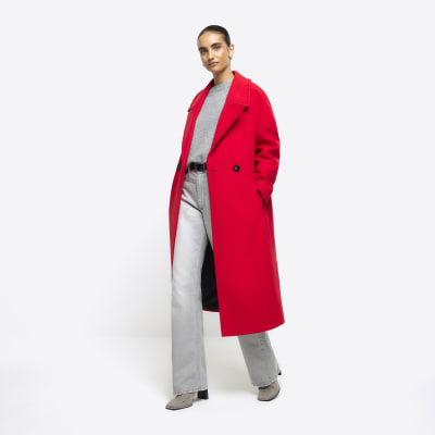 River island coat on sale red