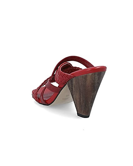 360 degree animation of product Red woven cross strap mule frame-7