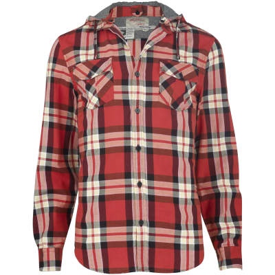 red check shirt with hood