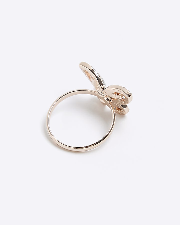 Rose Gold Butterfly Cocktail Ring
