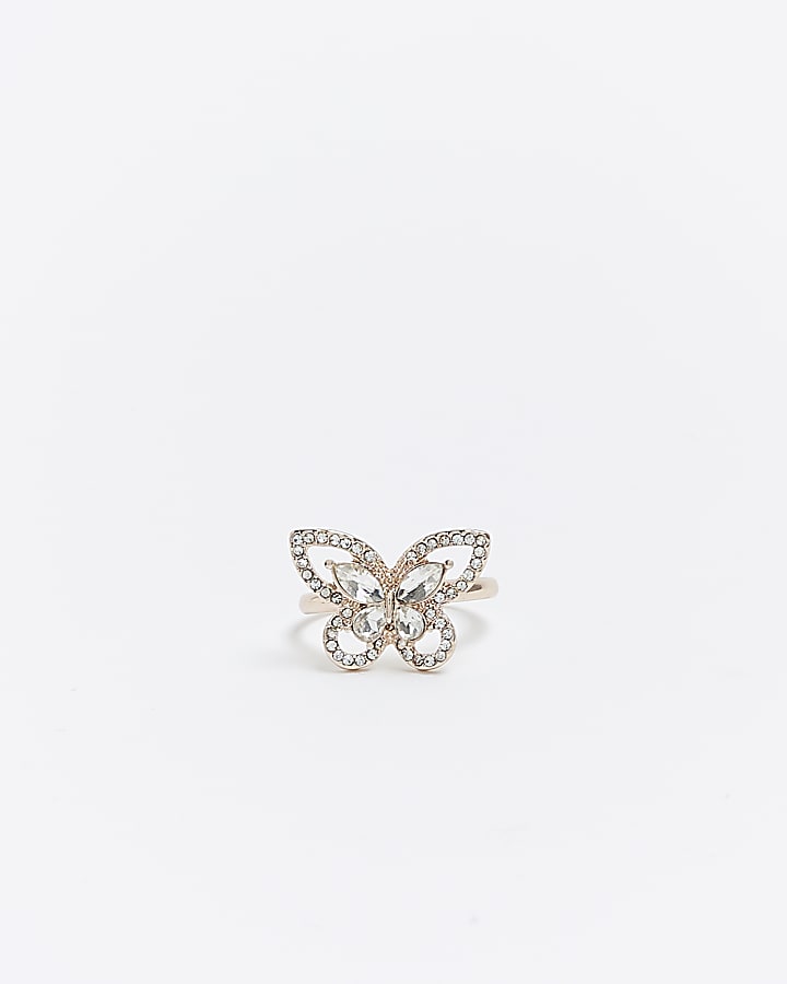 Rose Gold Butterfly Cocktail Ring