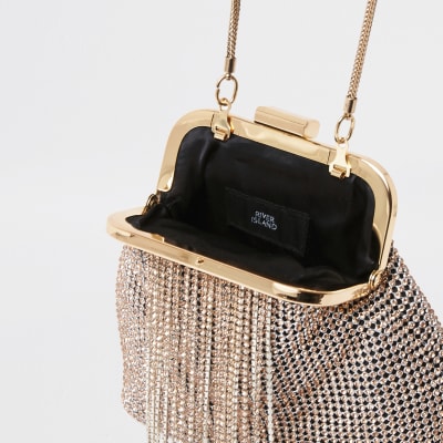 gold chain clutch bag